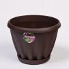 Горшок для цветов пластиковый Знатный шоколад 225 с поддоном 3,9л М303Ш