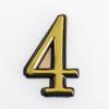 Номер квартирный  "4" на клеевой основе золото