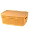 Корзина прямоугольная Ajur 11л с крышкой шафран