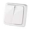 Выключатель двухклавишный HEGEL, АЛЬФА, открытой установки, с монтажной пластиной, арт. ВА16-155