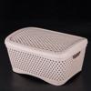 Корзинка с крышкой Ромбики,пепельная роза,340*250*170мм