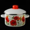 Кастрюля 2,0л белая с рисунком,МАКИ КРАСНЫЕ
