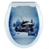 Крышка для унитаза жесткое с рисунком "Зима"