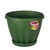 Горшок для цветов пласт Знатный темно-зеленый 140 с подоном 1л , артикул М301ТЗ