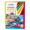 Картон цветной А4, ArtSpace, 12л., 12цв., немелованный, в папке