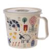 Контейнер-кружка с клапаном с декором, 750 мл (светло-бежевый)