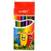 Карандаши цветные 12цв U-Key заточенные, картон, европодвес