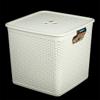 Корзина для хранения Keeplex Rattan со съемной крышкой 21л квадратная 30х30х28см белое облако
