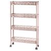 Этажерка Keeplex Light на колесиках четырехсекционная прямоугольная длинная 58х18х14см бежевый топаз