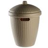Корзина для хранения Keeplex Rattan со съемной крышкой 30л круглая 38х38х50,7см морской песок