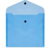 Папка-конверт на кнопке СТАММ А5+, 150мкм, пластик, прозрачная, синяя
