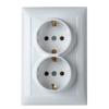 Розетка скрытой проводки, 2 гнезда, с заземлением, Кунцево-Электро СЕЛЕНА, артикул РС16-372