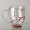 Кружка стеклянная термо Цветы В 350ml