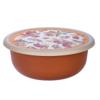 Миска 3,2л с крышкой с декором (оранжевый)