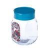 Банка для хранения стекл 0,65л с пласт крышкой бирюза серия "Спелые ягоды"