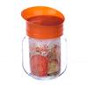 Банка для хранения стекл 0,65л ТО-82 с пласт крышкой-дозатором поворотным мандарин