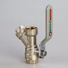 Кран шаровый СТМ, 1/2", с фильтром, ручка рычаг, латунь покрытая никелем