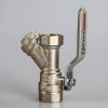Кран шаровый СТМ, 3/4", с фильтром, ручка рычаг, латунь покрытая никелем