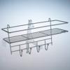 Полка в ванную 4 крючка хром АМ12С