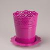Кашпо пластиковое Ажур 185мм малиновый 3093Mма