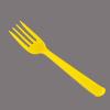 Вилка одноразовая СОЦ-Евро жёлтая,100 штук в упаковке