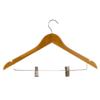 Вешалка-плечики деревянные, светлые с прищепками, 45см