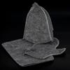 Набор для бани ”Бацькина баня" из 3 предметов Шапка "Classic gray", коврик, рукавичка 